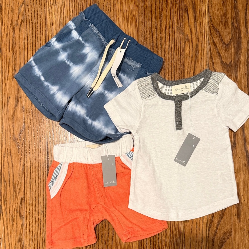 Miki Miette Gray White and Orange Set
